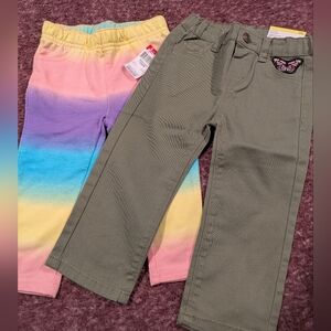 Toddlers Girls Pants (2) Pairs NWT